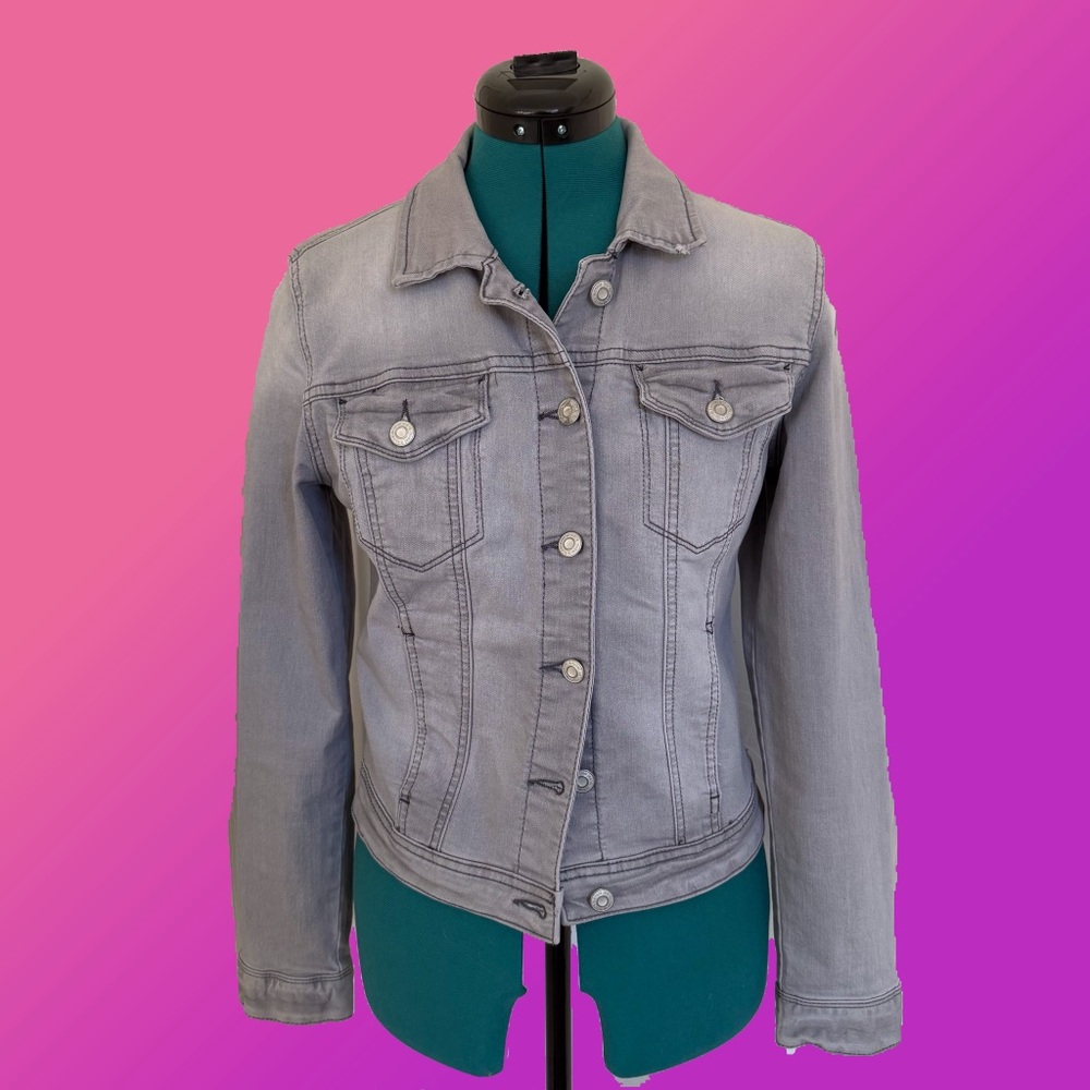 Kensie Gray Denim Jacket Size Small